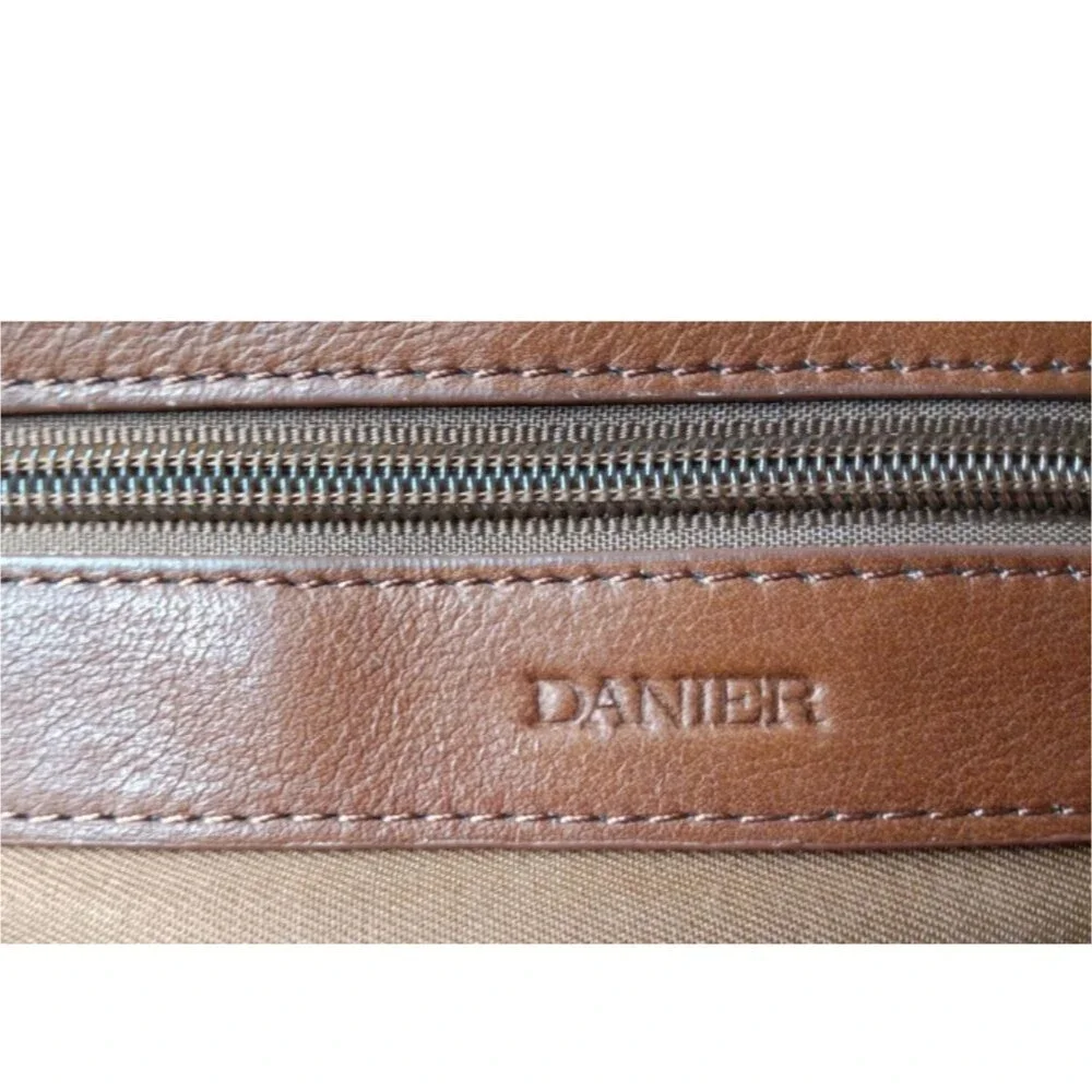 DANIER Men's Leather Shoulder Bag Messenger Laptop Bag British Tan
